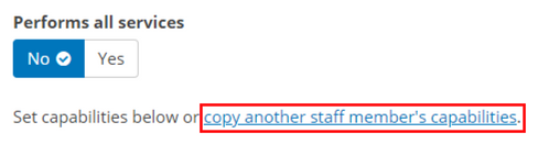Copy another staff member's capabilities