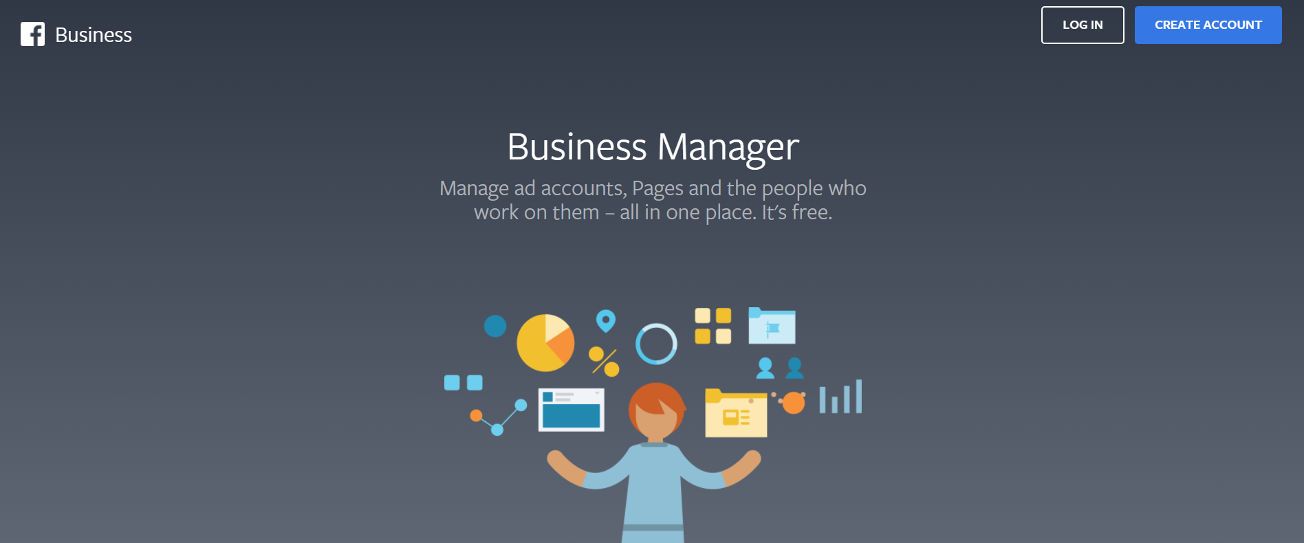 The cover of Facebook Business Manager main page